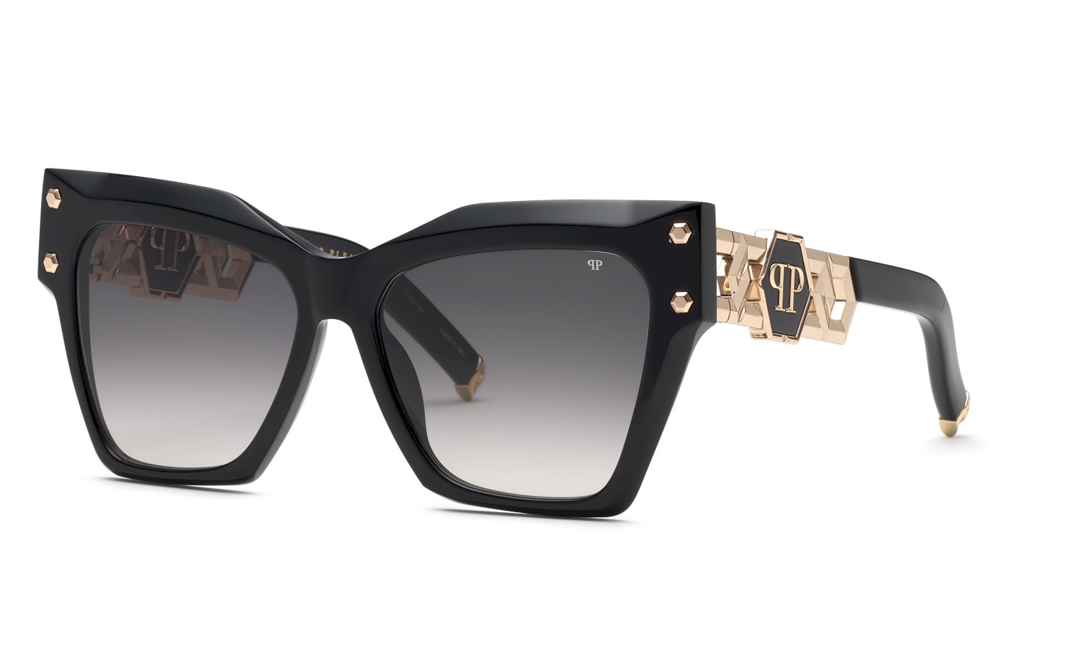 0190605596166 - Damen SPP175S PLEIN ICON EDGE  700 Sonnenbrillen Acetat Schwarz Rauch Quadratisch Normal Schattiert