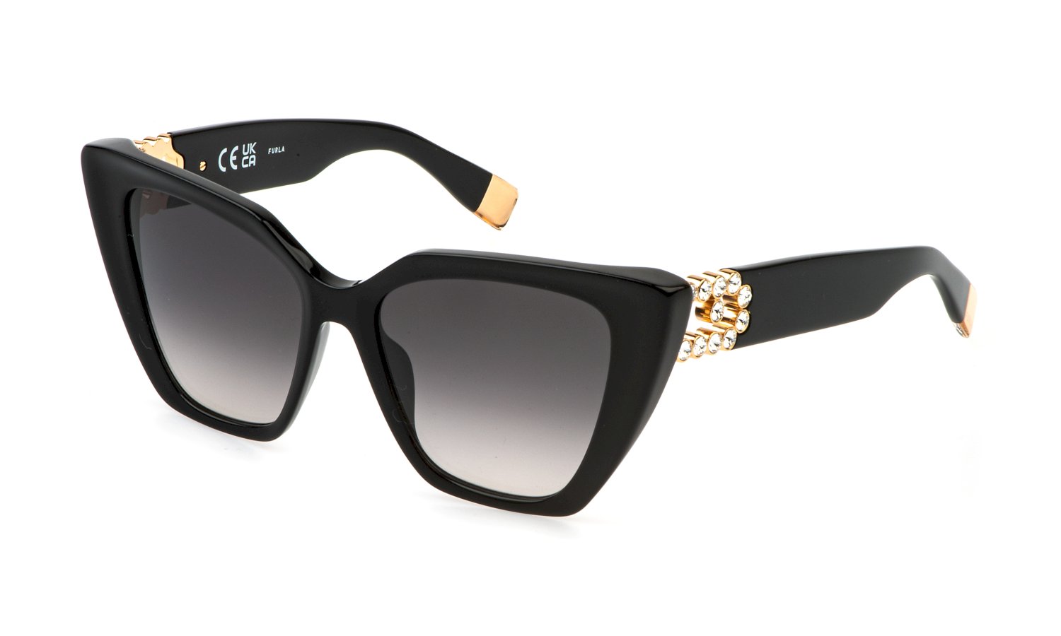 0190605605462 - Damen SFU879S 700S Gläser SONNENBRILLEN Acetat Schwarz Rauch Schmetterling Normal Schattiert 0190605605462 - Damen SFU879S 700S Gläser SONNENBRILLEN Acetat Schwarz Rauch Schmetterling Normal Schattiert