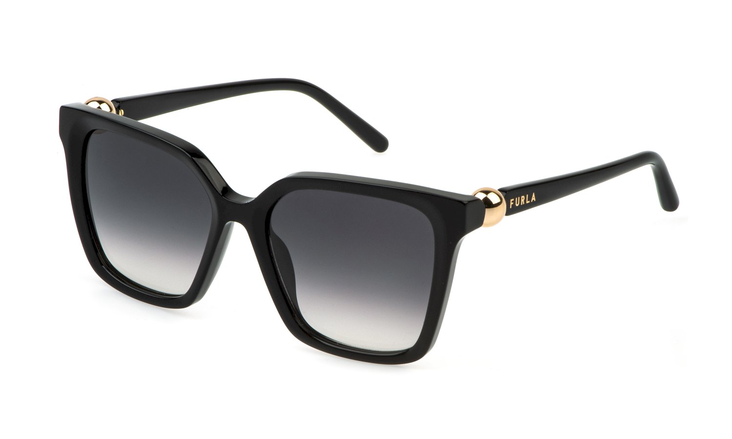 0190605605936 - Damen SFU888 0700 Sonnenbrillen Acetat Schwarz Rauch Quadratisch Normal Schattiert 0190605605936 - Damen SFU888 0700 Sonnenbrillen Acetat Schwarz Rauch Quadratisch Normal Schattiert