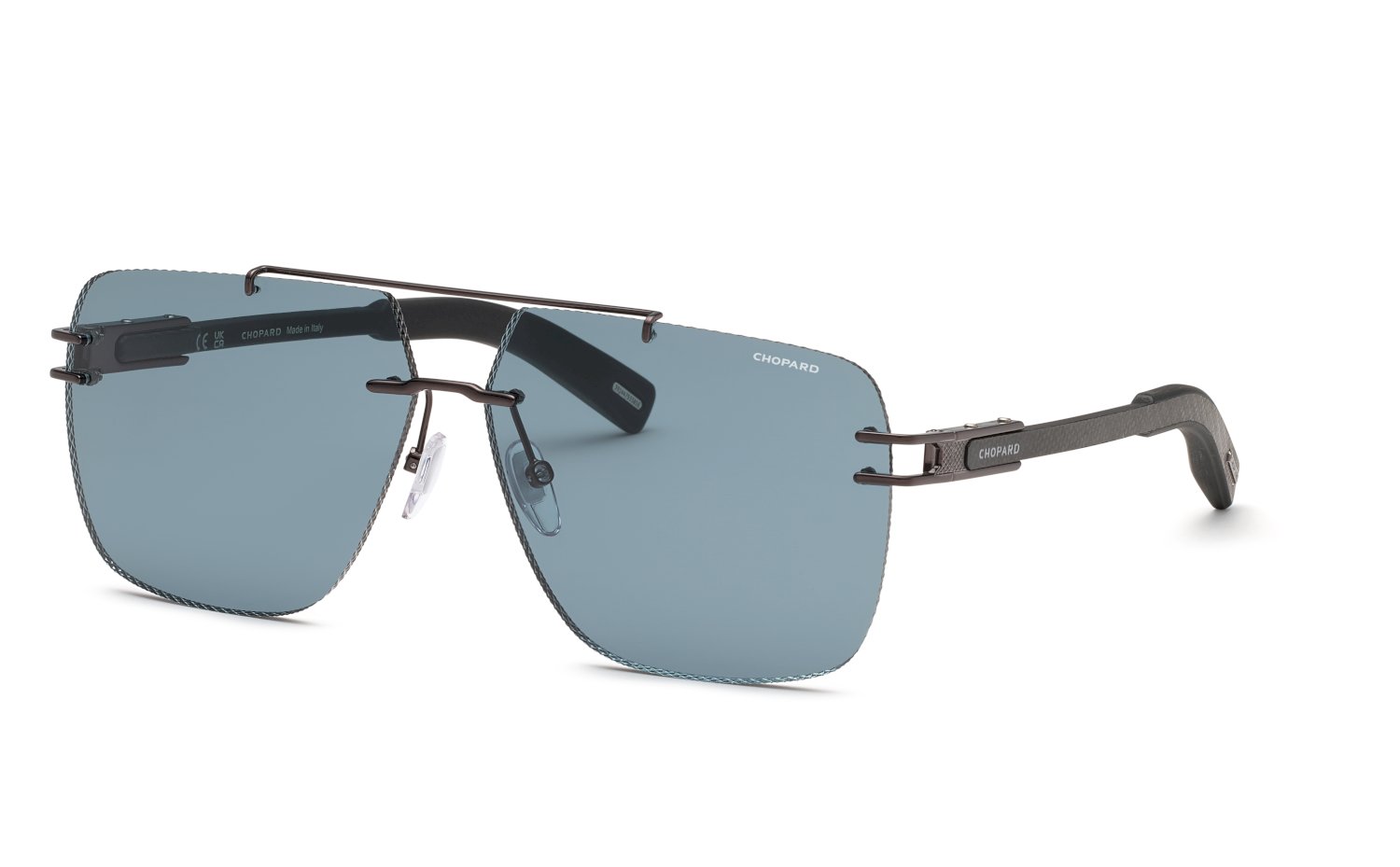 0190605618264 - Herren SCHL78  672 Sonnenbrillen Metall Gold Blau Geometrisch Blendfrei