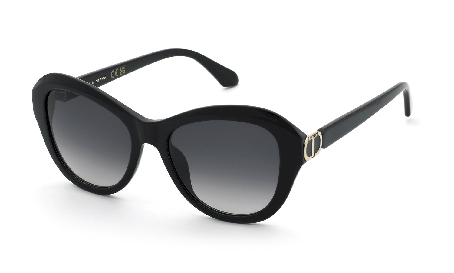 0190605623671 - Damen STW097  0700 Sonnenbrillen Acetat Schwarz Grau Schmetterling Normal Schattiert