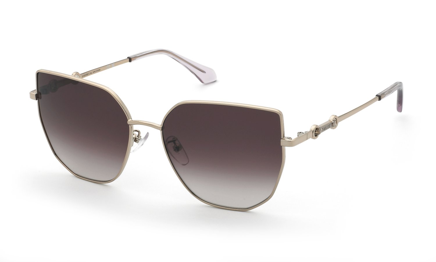 0190605624128 - Damen STW101 0A39 Gläser SONNENBRILLEN Metall Gold Violett Schmetterling Normal Schattiert 0190605624128 - Damen STW101 0A39 Gläser SONNENBRILLEN Metall Gold Violett Schmetterling Normal Schattiert