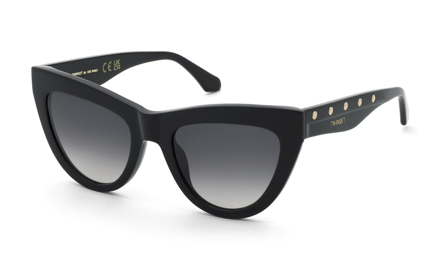 0190605624272 - Damen STW106  700 Gläser SONNENBRILLEN Acetat Schwarz Rauch Cat Eye Normal Schattiert