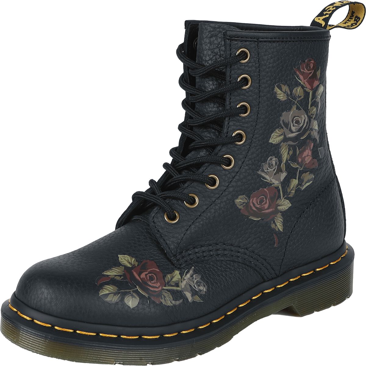 0190665664485 - 1460 - Decayed Roses Classic Tumbled Nappa Boot schwarz in EU36