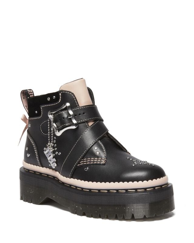 0190665710892 - Caitie Black+Powder Pink Nappa Lux+Ze You Velvet Boot schwarz in EU36