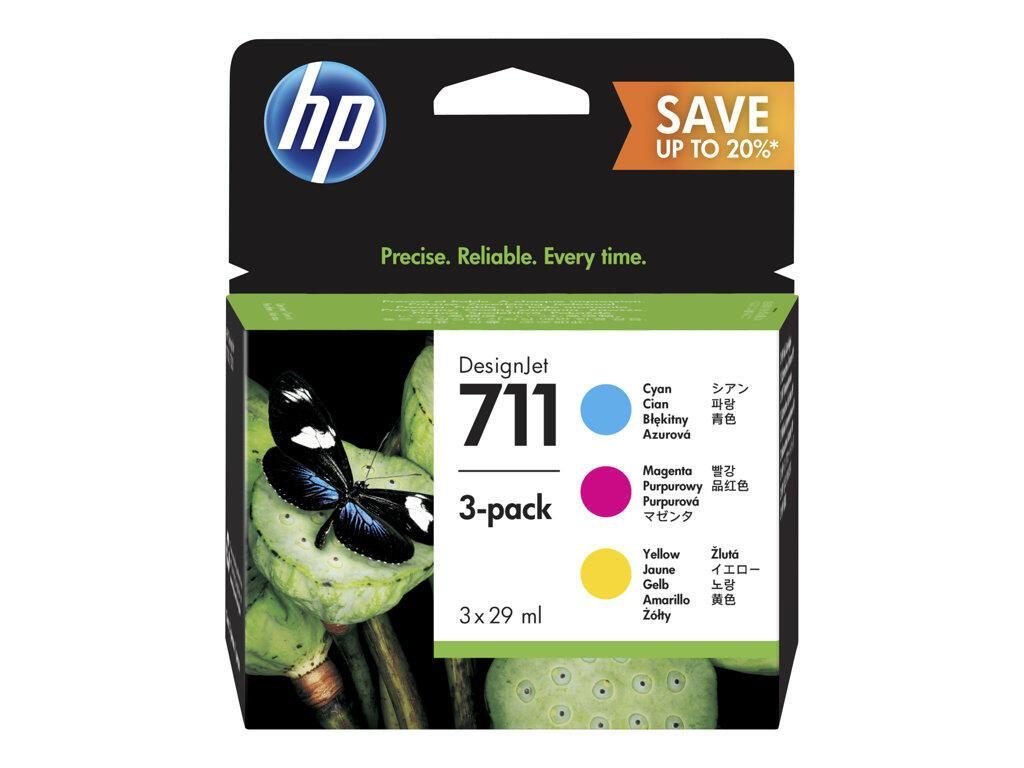 0190780593929 - Hewlett Packard - hp 711 Cyan Magenta Gelb DesignJet Druckerpatronen 29 ml 3er-Pack