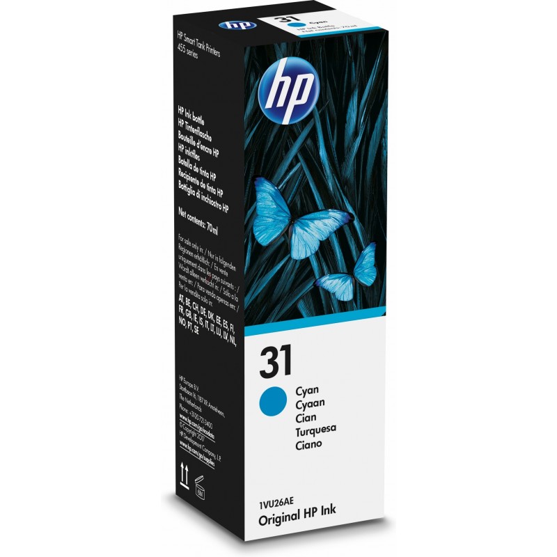 0191628349487 - Hewlett Packard - hp 31 1VU26AE Original Tintenflasche Cyan 70 ml (1VU26AE)