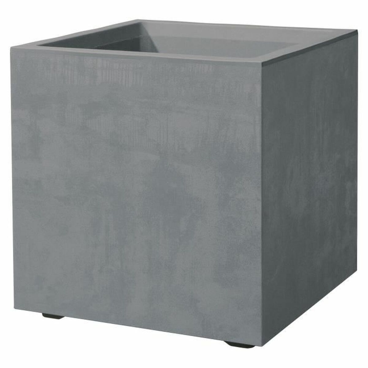 0191942105493 - Blumentopf Grau 25 cm Kunststoff karriert Würfel Ø 25 cm