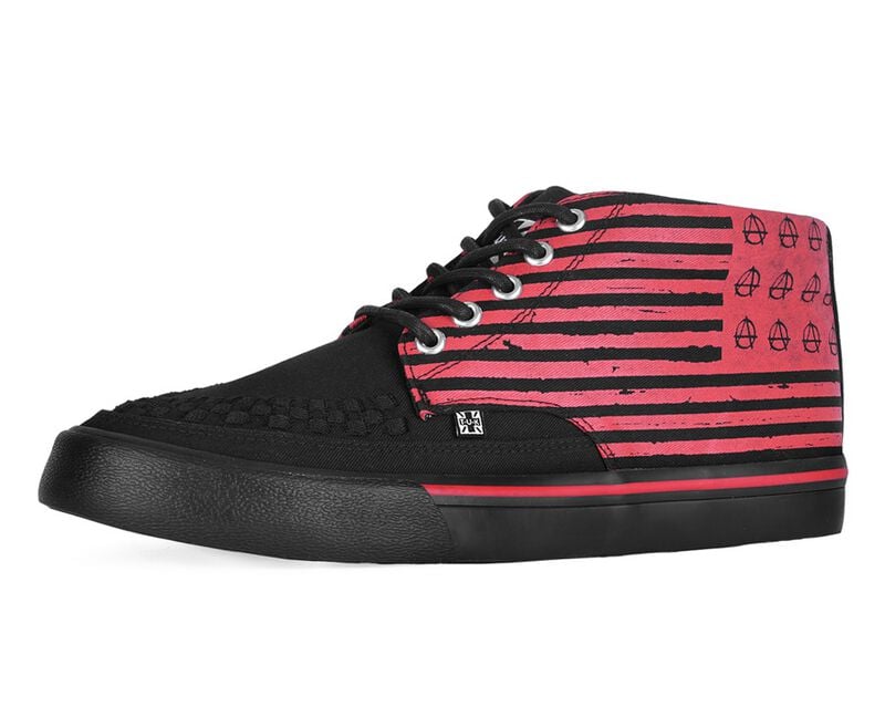 0193171114482 - CREEPER SNEAKER MID BLACK SDE RED ANARCHY PRINT Sneaker high schwarz rot in EU43