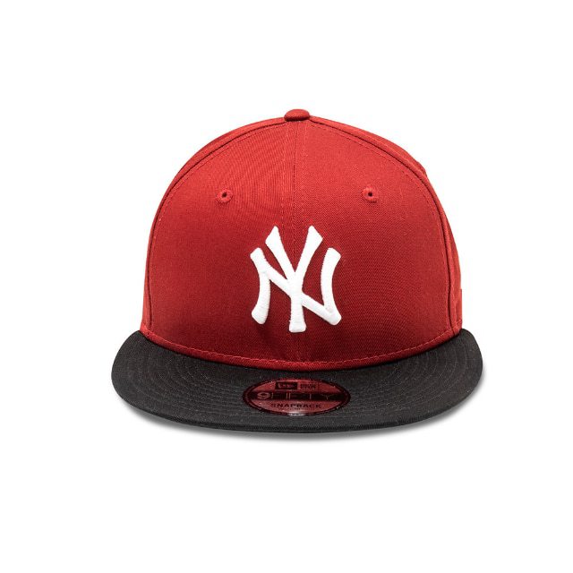 0193650538136 - New Era Colour Block 9Fifty Snapback Cap NY YANKEES Rot Schwarz