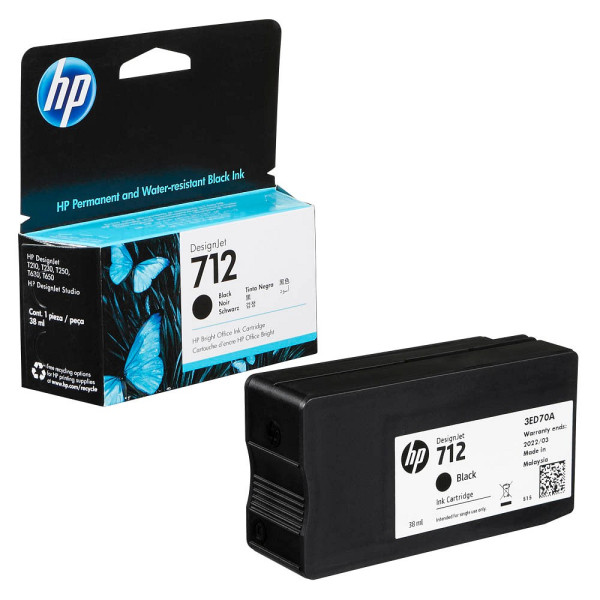 0193905352845 - Hewlett Packard - hp Ink No 712 HP712 hp 712 Black Schwarz (3ED70A) (3ED70A)