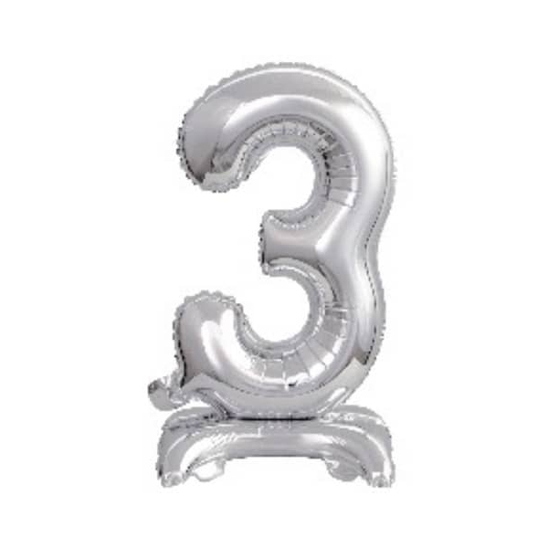 0194099056458 -  Folienballon Mini Zahl 3 silber 0194099056458 HEAD 9911726