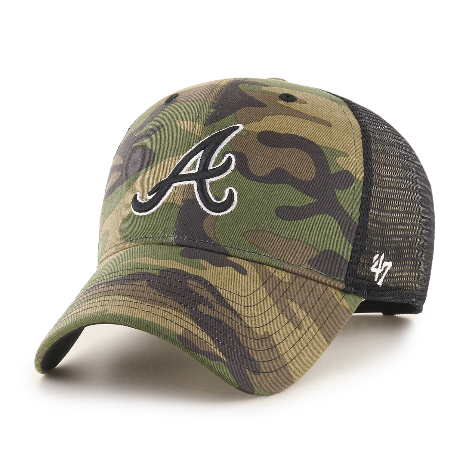 0194165177247 - Trucker Cap MLB Braves Camo Branson MVP