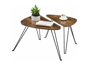 0194343010915 - Songmics - vasagle Beistelltische 2er Set Couchtische für Wohnzimmer Esszimmer Schlafzimmer Industrie-Design vintagebraun-schwarz von LNT012B01