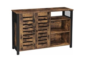 0194343013275 - Sideboard Schrank mit 2 Türen verstellbare Ablagen für Esszimmer Wohnzimmer Küche 110 x 33 x 75 cm Industrie-Design vintagebraun-schwarz von