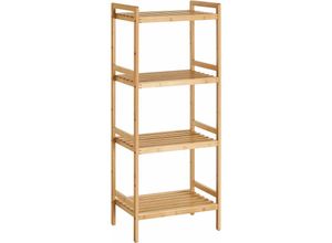 0194343014166 - Songmics - Bambusregal Küchenregal Badregal Bücherregal Standregal mit 4 Ablagen 45 x 315 x 111 cm für Bad Küche Wohnzimmer Schlafzimmer