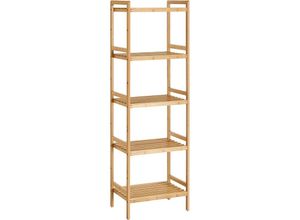 0194343014173 - Songmics - Bambus Regal Küchenregal Badregal Bücherregal Standregal mit 5 Ablagen 315 x 45 x 142 cm für Bad Küche Wohnzimmer Schlafzimmer