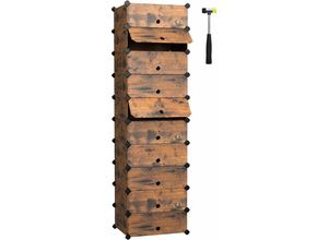 0194343016214 - Songmics - Schuhregal Regalsystem mit 10 Fächern Steckregal Kunststoffplatten Drahtrahmen Aufbewahrung Kleiderschrank Schuh-Organizer 40 x 30