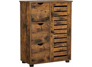 0194343022635 - Songmics - vasagle Badezimmerschrank Sideboard Aufbewahrungsschrank 3 Schubladen 2 verstellbare Einlegeböden hinter der Tür Badschrank