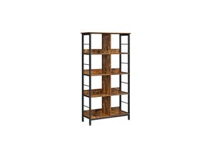 0194343023663 - Bücherregal Regalregal 4 Etagen Lagerregal für Büro Wohnzimmer Schlafzimmer 80 x 33 x 149 cm industriell rustikales Braun und Schwarz