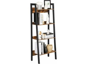 0194343023786 - Songmics - vasagle Bücherregal Leiterregal mit 4 Ebenen Homeoffice freistehend für Wohnzimmer Schlafzimmer Büro Küche Balkon Metallgestell