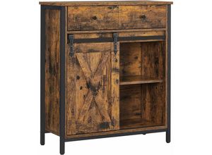 0194343024332 - Songmics - vasagle Beistellschrank Sideboard mit Regalebene und Schublade Küchenschrank Kommode mit Schiebetür im Landhausstil Industrie-Design