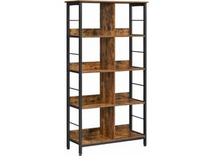 0194343024363 - VASAGLE Standregal Bücherregal Büroregal mit 8 Fächern Dekoregal offen für Büro Wohnzimmer Schlafzimmer 80 x 33 x 149 cm Industrie-Design