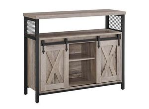 0194343025285 - Songmics - vasagle Sideboard Küchenschrank Aufbewahrungsschrank mit 2 Schiebetüren 33 x 100 x 80 cm verstellbare Ablagen für Wohnzimmer greige