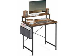 0194343026503 - Songmics - vasagle Schreibtisch Computertisch mit Monitorständer Aufbewahrungstasche verstellbare Füße Industrie-Design 80 x 55 x 90 cm für