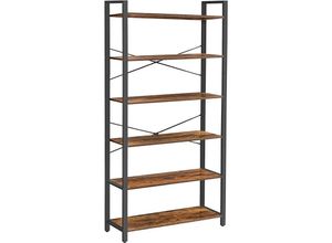 0194343030746 - Songmics - vasagle Bücherregal mit 6 Ebenen Aufbewahrungsregal Stahlgestell für Wohnzimmer Arbeitszimmer Büro und Flur 80 x 30 x 186 cm