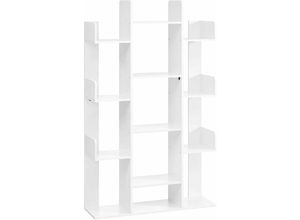 0194343031934 - VASAGLE Bücherregal im Baumform Regal Standregal mit 13 Fächern Aufbewahrungsregal 25 x 86 x 140 cm weiß von LBC067W01 - weiß