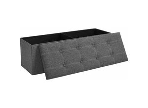 0194343031996 - Songmics - Sitzbank mit Stauraum Sitztruhe Sitzhocker faltbar 110 x 38 x 38 cm Bezug aus Leinenimitat für Schlafzimmer Flur Wohnzimmer