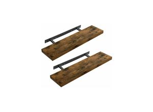 0194343033969 - Songmics - vasagle 2-Set Wandregal Wandboard für Bücher Bilder Deko Schweberegal 80 x 20 x 38 cm Büroregal mdf für Wohnzimmer Küche Flur