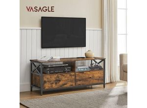 0194343034171 - VASAGLE TV-Schrank Fernsehtisch Lowboard für Fernseher bis zu 55 Zoll mit 2 Schubladen 2 offenen Fächern 120 x 40 x 50 cm für Wohnzimmer