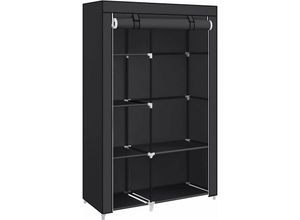 0194343035543 - Songmics - Kleiderschrank Stoffschrank 6 Ablagen Verschiedene Aufbaumöglichkeiten 45 x 105 x 168 cm für Schlafzimmer Ankleidezimmer schwarz