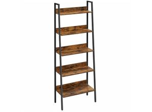 0194343038148 - Songmics - vasagle Bücherregal Leiterregal mit 5 Ablagen 30 x 60 x 170 cm offen Standregal schmal für Wohnzimmer Schlafzimmer Küche Büro