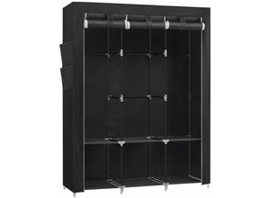 0194343038469 - Songmics - Stoffschrank Kleiderschrank 45 x 130 x 167 cm 3 Hängefächer mit 4 Seitentaschen viel Platz für Schlafzimmer Wohnzimmer schwarz