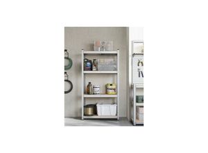 0194343042848 - Songmics - Schwerlastregal Kellerregal Lagerregal 40 x 80 x 160 cm Regal mit Stahlgestell bis 520 kg belastbar 4 verstellbare Ablagen Silbern