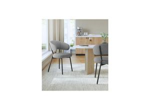 0194343043265 - Songmics - vasagle 2 Set Küchenstuhl Polsterstuhl Wohnzimmerstuhl Sessel mit Rückenlehne MetallbeineLoungesessel dunkelgrau CDL102G01 - Dunkelgrau