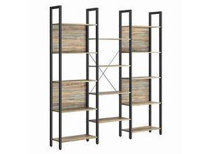 0194343043517 - Vasagle Bücherregal Standregal mit 14 Ablagen Regal mit Metallrahmen für Wohnzimmer Arbeitszimmer Büro Industrie-Design 24 x 158 x 166 cm