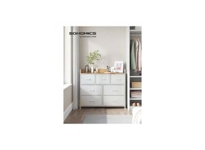 0194343045740 - Songmics - Kommode 7 Stoffschubladen Metallgestell Industrie-Design - weiß