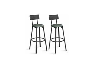 0194343046167 - Songmics - vasagle Barhocker 2er Set Barstühle PU-Bezug 39 x 39 x 100 cm 755 cm hoher Sitz mit Fußstütze einfacher Aufbau Industrie-Design