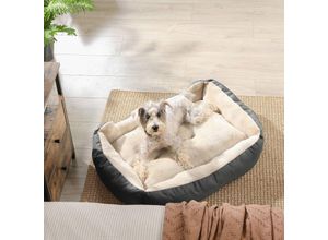 0194343046990 - Songmics - feandrea Hundebett Hundekorb mit Wendekissen 85 x 65 x 21 cm grau von Grau