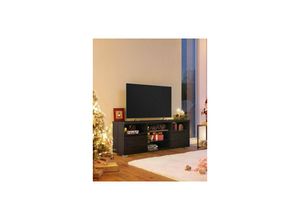 0194343047836 - Songmics - vasagle TV-Schrank Fernsehtisch mit LED-Beleuchtung 2 Schränke 160 cm - Schwarz