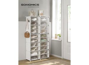 0194343048055 - Songmics - Schuhregal mit 10 Fächern Schuhschrank 30 x 40 x 30 cm pro Fach schmal mit Türen Stahlrahmen Kunststoff für Flur Schlafzimmer