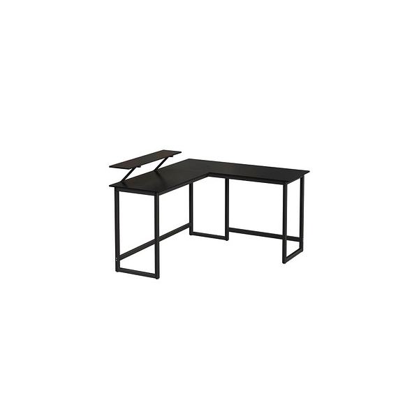 0194343101262 - Schreibtisch LWD56BK 65-130cm (H) 130   140x50cm (BxT) L-Form schwarz   schwarz 0194343101262 VASAGLE