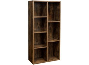 0194343106557 - Songmics - vasagle Bücherregal mit 7 Fächern Würfelregal offenes Standregal für Wohnzimmer Arbeitszimmer Büro 50 x 24 x 106 cm (l x b x h)