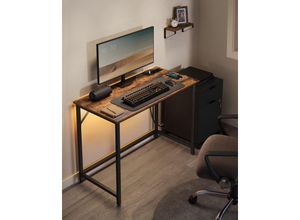 0194343144054 - VASAGLE Schreibtisch Gaming-Tisch mit LED-Beleuchtung Steckdosenleiste Computertisch 50 x 100 x 76 platzsparend für Arbeitszimmer Homeoffice