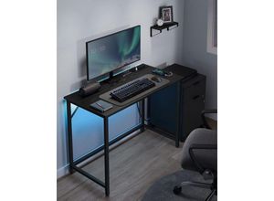 0194343144061 - VASAGLE Schreibtisch Gaming-Tisch mit LED-Beleuchtung Steckdosenleiste Computertisch 50 x 100 x 76 platzsparend für Arbeitszimmer Homeoffice