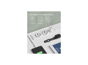 0194343145518 - Vasagle Nachttisch aus Bambus Beistelltisch mit Ladefunktion Schublade offene Ablage 2 USB-A-Anschlüsse 2 AC-Anschlüsse Minimalist für